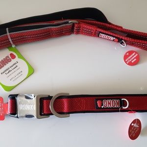 Block & red dog collar & leash. Brand new